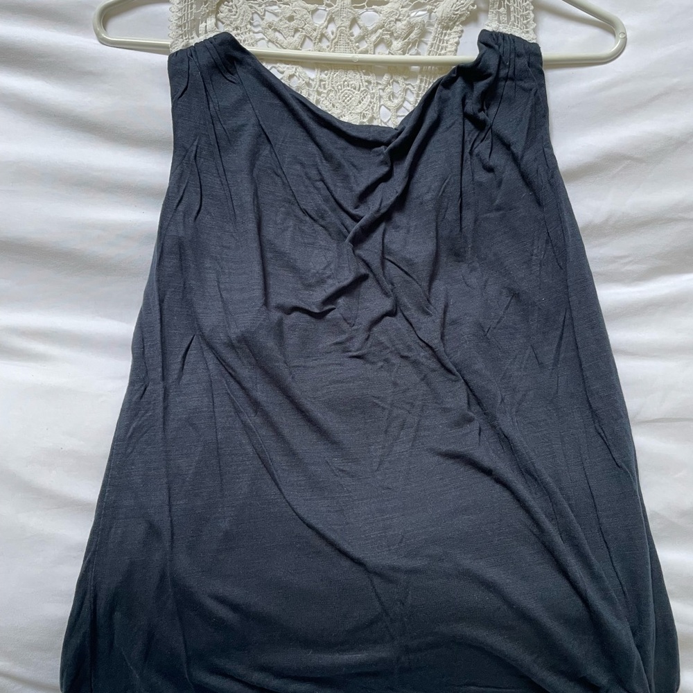 Banana Republic Navy Blue Lace Tank Top
